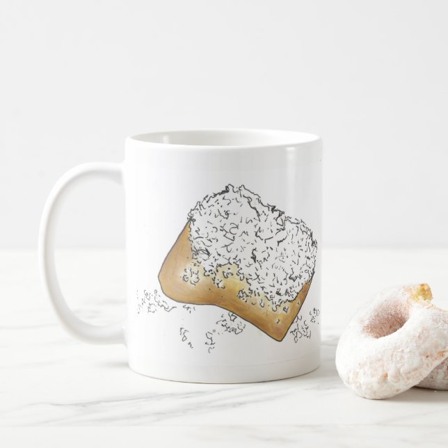 NOLA New Orleans Louisiana Sugary Beignet Pastry Coffee Mug (With Donut)