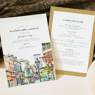NOLA   New Orleans Mardi Bachelorette Itinerary Invitation