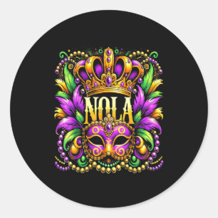 Nola New Orleans Mardi Gras 2025  Classic Round Sticker