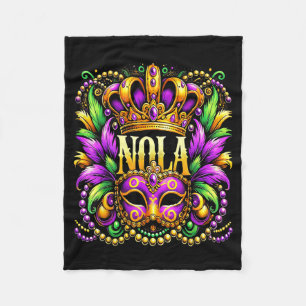 Nola New Orleans Mardi Gras 2025  Fleece Blanket