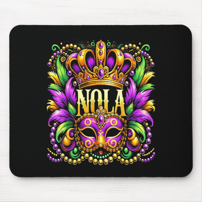Nola New Orleans Mardi Gras 2025  Mouse Mat (Front)