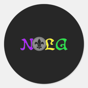 Nola New Orleans Mardi Gras 504 Classic Round Sticker