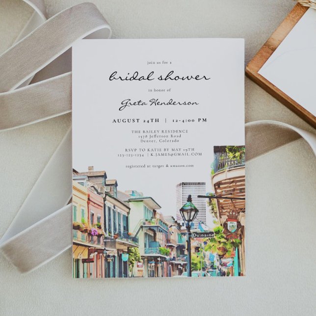 NOLA | New Orleans Mardi Gras Bridal Shower Invitation (Creator Uploaded)