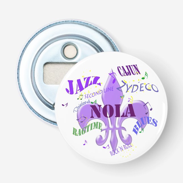 NOLA New Orleans Music Bottle Opener (Front)