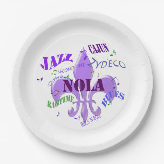 NOLA New Orleans Music Paper Plate