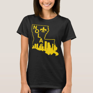 Nola New Orleans Vintage Louisiana State Gold City T-Shirt