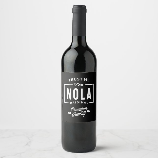 Nola Personalised Name Birthday Wine Label (Front)
