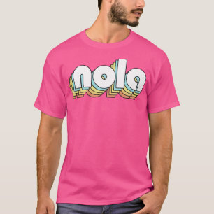 Nola Retro Rainbow Typography Faded Style T-Shirt