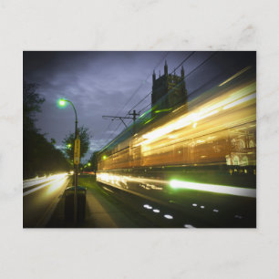 NOLA Streetcar at Night Postcard