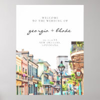 NOLA | Watercolor New Orleans Wedding Welcome