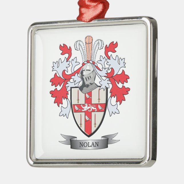 Nolan Coat of Arms Metal Tree Decoration (Left)