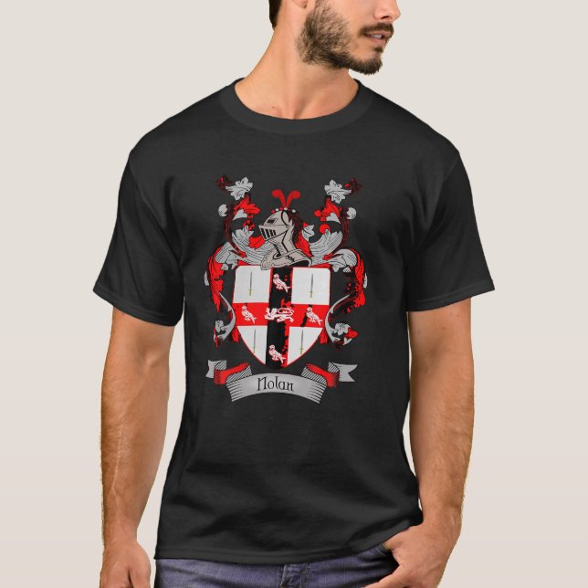 Nolan Coat of Arms Nolan Surname Family Crest T Sh T-Shirt (Front)