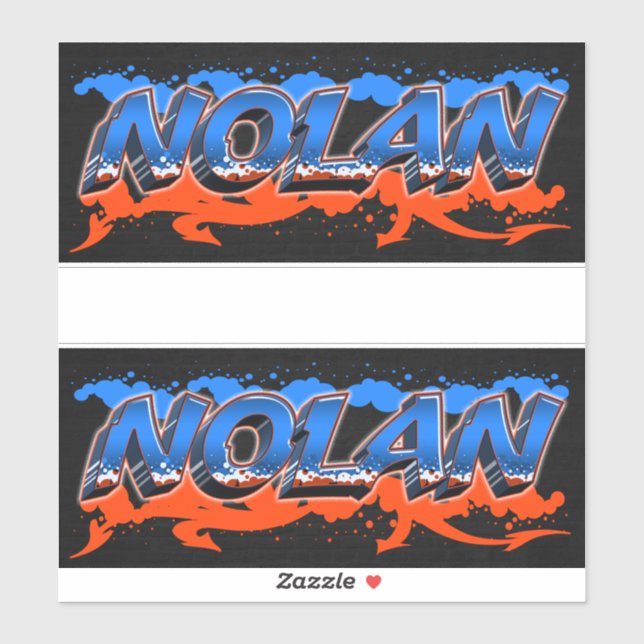 Nolan First Name Graffiti Sticker (Sheet)