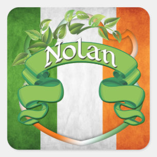 Nolan Irish Shield Square Sticker