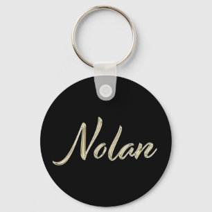 Nolan Name whitegold Button Schlüsselanhänger Key Ring