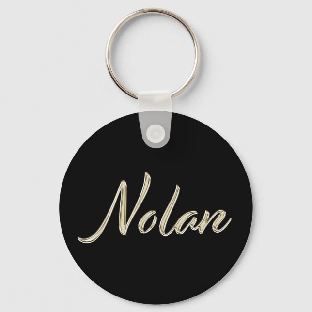 Nolan Name whitegold Button Schlüsselanhänger Key Ring (Front)