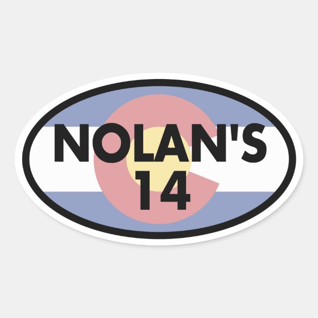 Nolan's 14 Colorado Flag Oval Oval Sticker (Front)