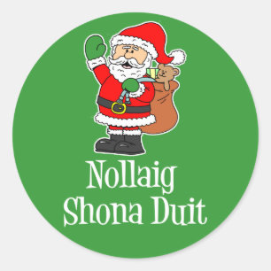 Nollaig Shona Duit Irish Christmas Santa Classic Round Sticker