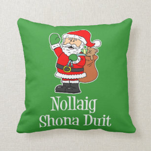 Nollaig Shona Duit Irish Christmas Santa Cushion