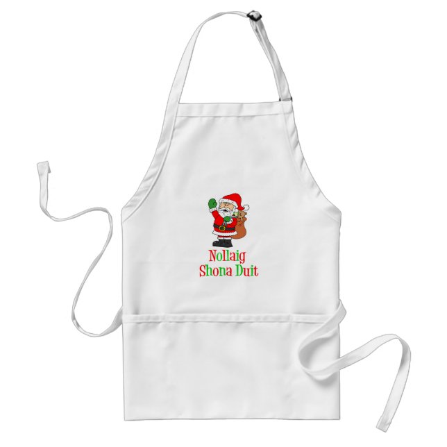 Nollaig Shona Duit Irish Christmas Santa Standard Apron (Front)