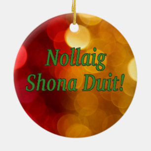 Nollaig Shona Duit! Merry Christmas in Irish gf Ceramic Tree Decoration