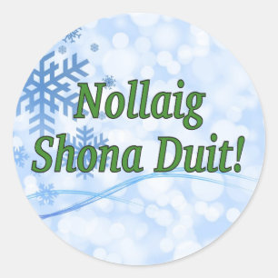 Nollaig Shona Duit! Merry Christmas in Irish gf Classic Round Sticker