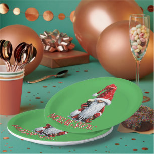 Nollaig Shona Gnome Holding A Glass Of Irish Dry Paper Plate