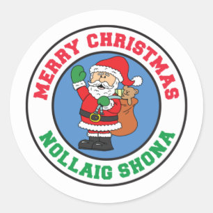 Nollaig Shona Irish Christmas Santa Classic Round Sticker