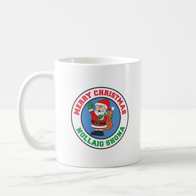Nollaig Shona Irish Christmas Santa Coffee Mug (Left)