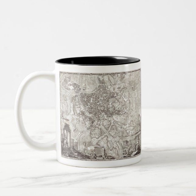 Nolli Map by Pietro Campana, Carlo Nolli, Rocco Two-Tone Coffee Mug (Left)