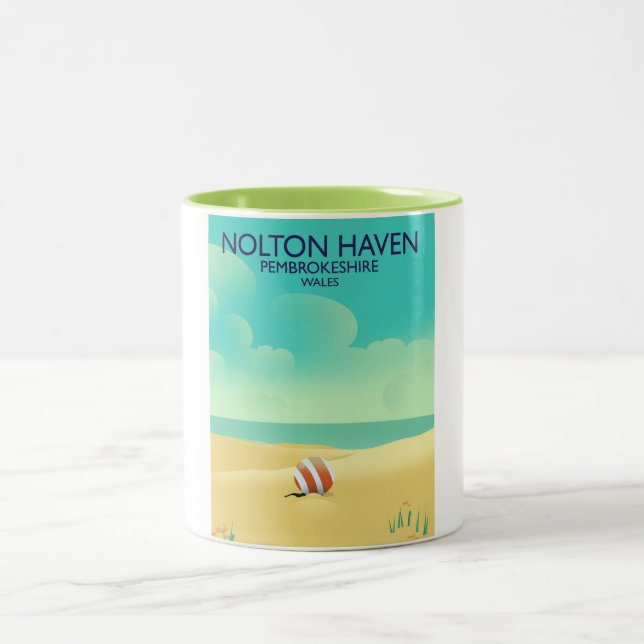 Nolton Haven Pembrokeshire Wales Two-Tone Coffee Mug (Center)