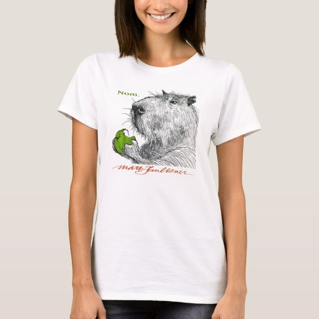 "Nom." Capybara Woman's Tee (Front)