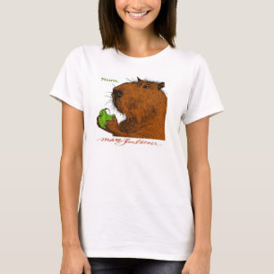 "Nom." Colourful Capybara Woman's Tee