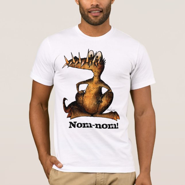 Nom-nom Funny Monster Crocodile T-Shirt (Front)