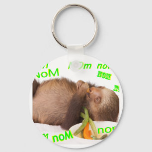 nom nom nom sloth key ring