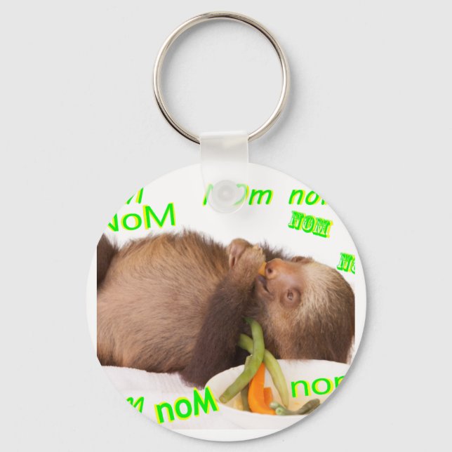 nom nom nom sloth key ring (Front)
