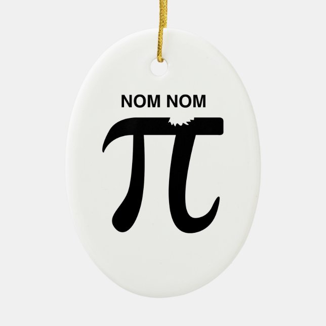 Nom Nom Pi Ceramic Tree Decoration (Front)