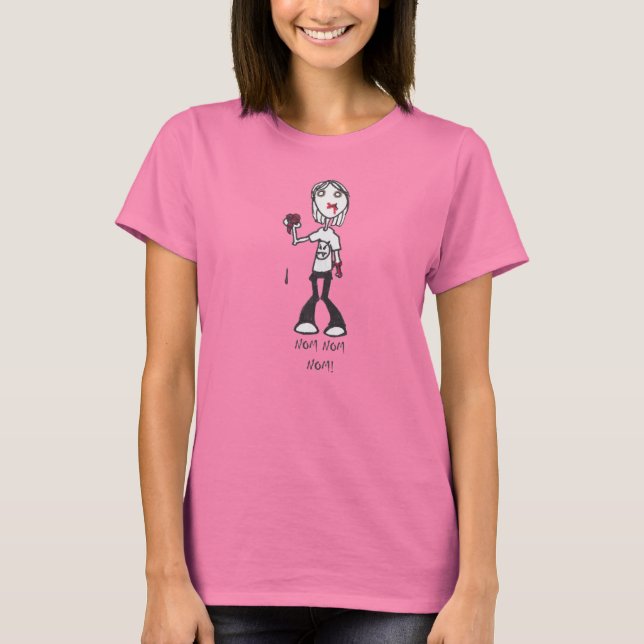 NOM NOM Zombie Ladie's T-Shirt (Front)