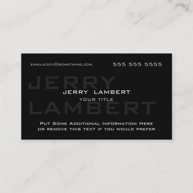 Nom Propre Modern Black Business Card (Front)
