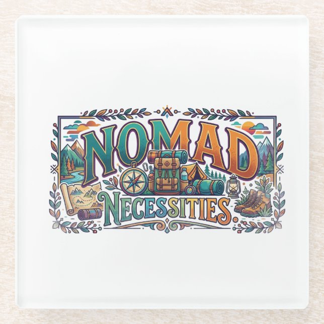 Nomad Necessities T-Shirt Glass Coaster (Front)