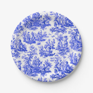 NOMADESAUSTRALIENS  blue toile de Jouy Paper Plate