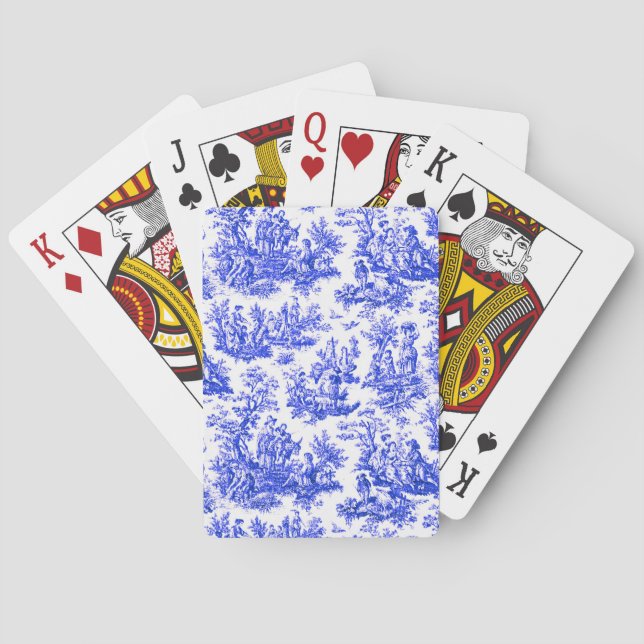 NOMADESAUSTRALIENS French Royal blue Jouy design Playing Cards (Back)