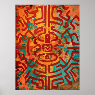Nomad's Palette: Abstract Adventure in Earthy Hues Poster