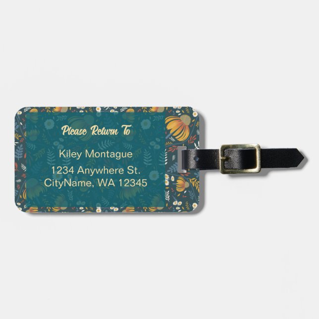 Nomad's Wildflower Garden Floral  Luggage Tag (Front Horizontal)