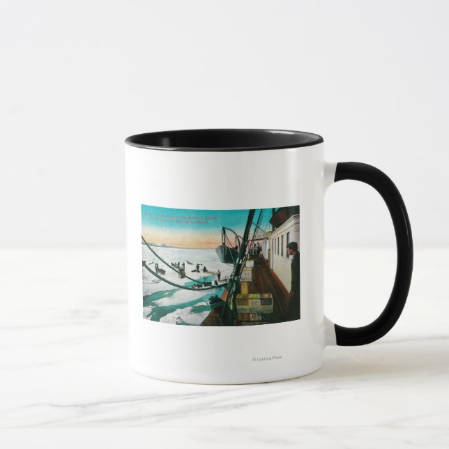 Nome, Alaska Steamer Corwin Unloading Freight Mug (Right)