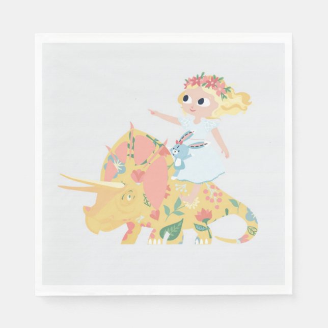 Nomi & Brave Ride Triceratops - Cocktail Napkins (Front)