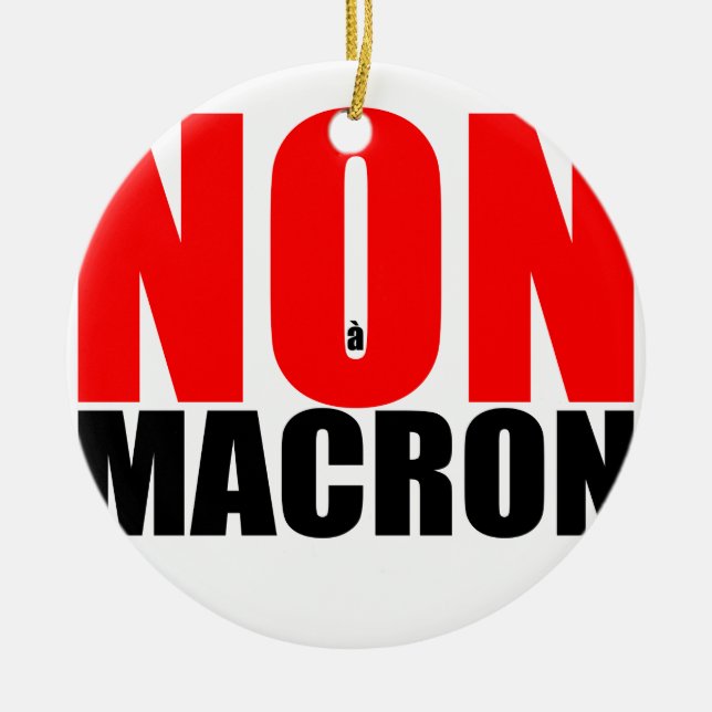 NON à MACRON Ceramic Tree Decoration (Front)