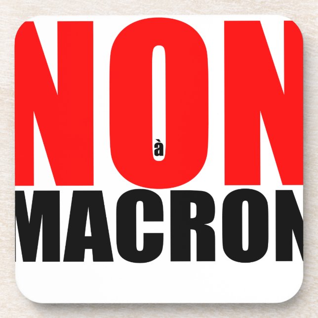 NON à MACRON Coaster (Front)