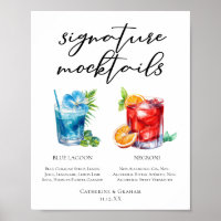 Non-Alcoholic Blue Lagoon Negroni Mocktail Menu