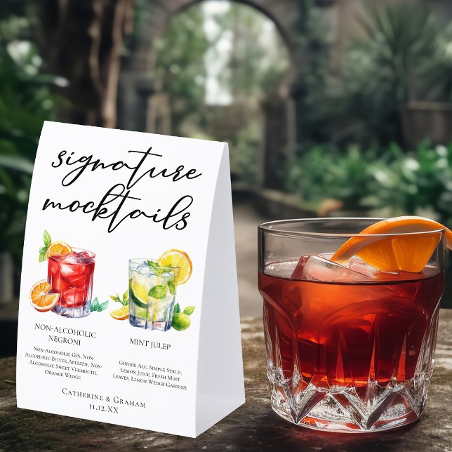 Non-Alcoholic Negroni Mint Julep Mocktails Menu (Creator Uploaded)